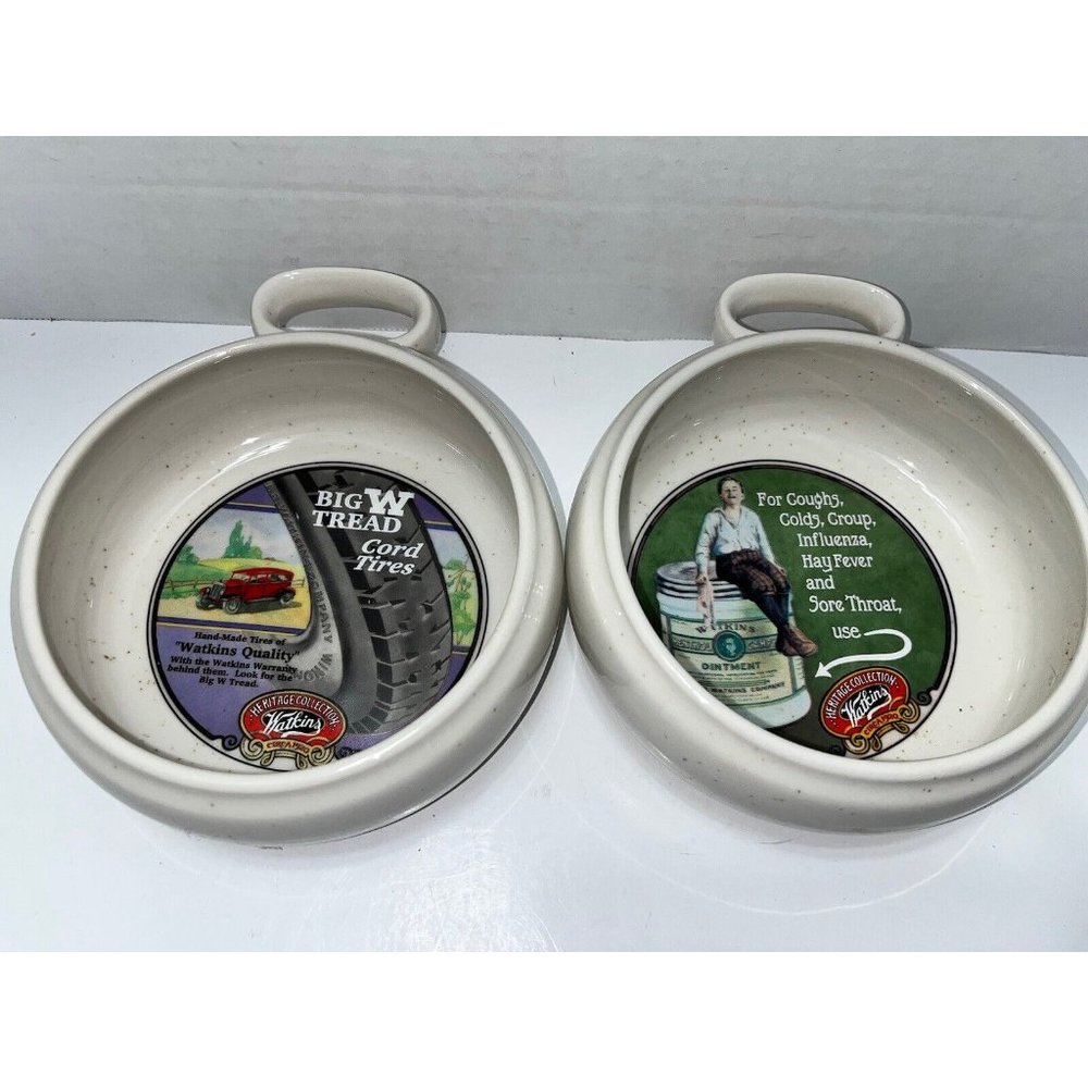 Vintage 1992 Watkins Heritage Collection Soup Bowl Watkins Ointment Big W Tread